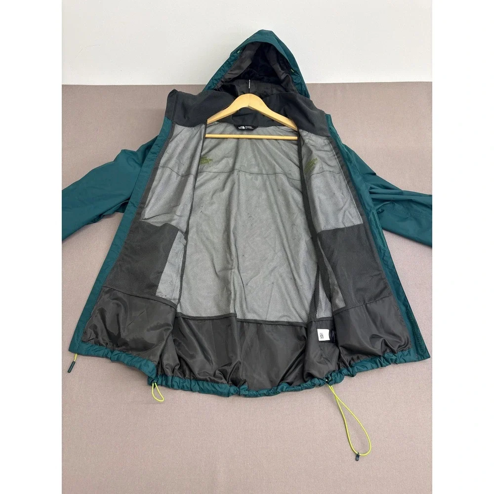The North Face Mens Resolve 2 Rain Jacket Teal Green Lime Large NF0A2VD5
